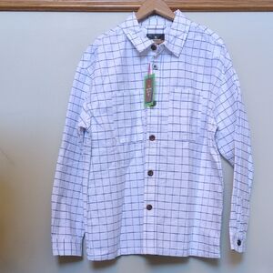 XL Mens Houston White X Target Button Down Shirt Up Grid Extra Large Untucked